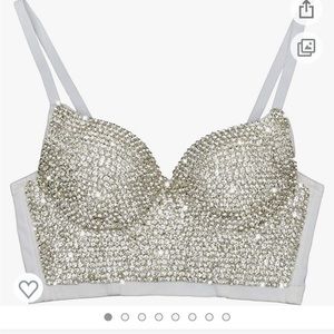 NWT Women’s large sequins/rhinestones corset top